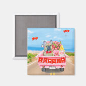 Franse Bulldog Valentijnsdag Truck Magneet (Voorkant / Achterkant)