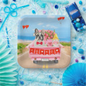 Franse Bulldog Valentijnsdag Truck Papieren Bordje (Feest)