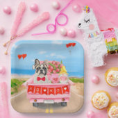Franse Bulldog Valentijnsdag Truck Papieren Bordje (Feest)