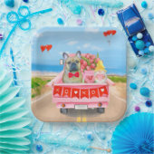 Franse Bulldog Valentijnsdag Truck Papieren Bordje (Feest)