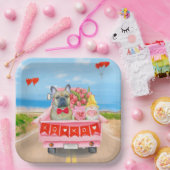 Franse Bulldog Valentijnsdag Truck Papieren Bordje (Feest)