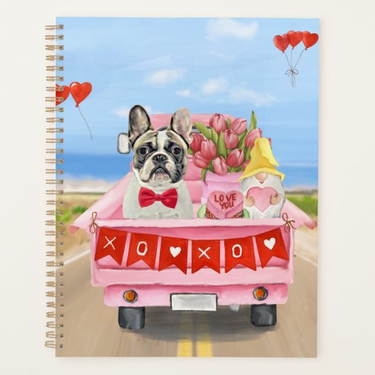 Franse Bulldog Valentijnsdag Truck Planner (Voorkant)