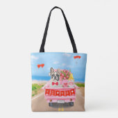 Franse Bulldog Valentijnsdag Truck Tote Bag (Achterkant)