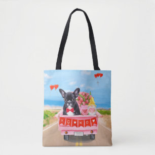 Franse Bulldog Valentijnsdag Truck Tote Bag