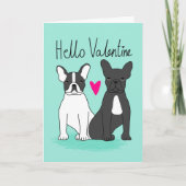 Franse Bulldog Valentijnse liefde, Franse bulldog Feestdagen Kaart (Voorkant)