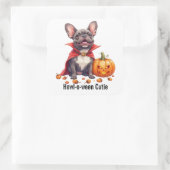 Franse Bulldog Vampire Halloween Waterverf Vierkante Sticker (Tas)