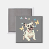 Franse Bulldog Vector Schilderen Schattig Fun Anim Magneet (Voorkant / Achterkant)