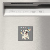 Franse Bulldog Vector Schilderen Schattig Fun Anim Magneet (Insitu (Vaatwasser))