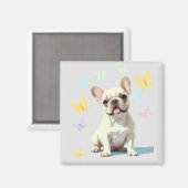 Franse Bulldog Vector Schilderen Schattig Fun Anim Magneet (Voorkant / Achterkant)