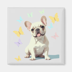 Franse Bulldog Vector Schilderen Schattig Fun Anim Magneet