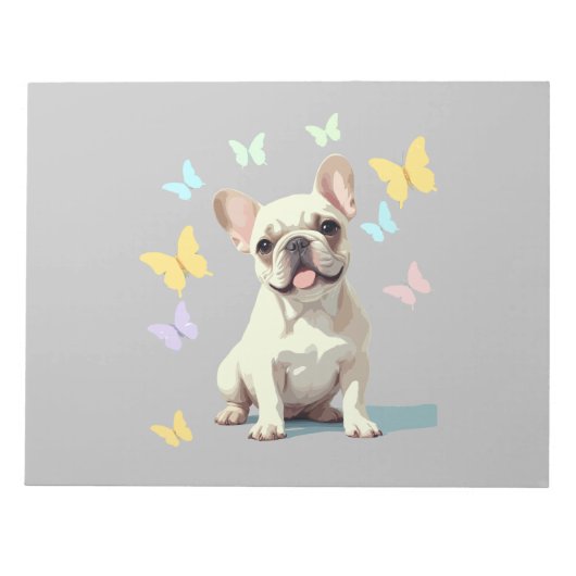 Franse Bulldog Vector Schilderen Schattig Fun Anim Notitieblok (Voorkant)