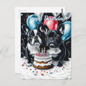 Franse Bulldog Verjaardag Briefkaart (Voorkant / Achterkant)