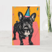 Franse Bulldog verjaardagsfeest Wenskaart Bedankkaart (Voorkant)