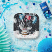 Franse Bulldog verjaardagsfeestje Papieren Bordje (Feest)