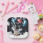 Franse Bulldog verjaardagsfeestje Papieren Bordje (Feest)