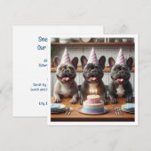 Franse bulldog verjaardagskaart, Franse bulldog Kaart (Voorkant / Achterkant)