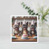 Franse bulldog verjaardagskaart, Franse bulldog Kaart (Staand voorkant)