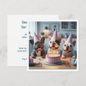 Franse bulldog verjaardagskaart, Franse bulldog Kaart (Voorkant / Achterkant)