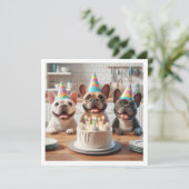 Franse bulldog verjaardagskaart, Franse bulldog Kaart (Staand voorkant)