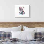 Franse Bulldog Video Game Controller Light Snow Sa Canvas Afdruk (Insitu (Slaapkamer))