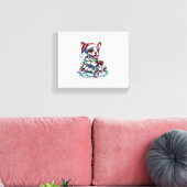 Franse Bulldog Video Game Controller Light Snow Sa Canvas Afdruk (Insitu (Woonkamer))