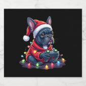 Franse Bulldog Video Game Controller Light Snow Sa Sparkling Wijnetiket (Enkel label)