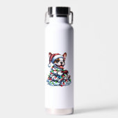 Franse Bulldog Videospel Controller Licht Sneeuw K Waterfles (Voorkant)
