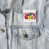 franse bulldog vierkante button 5,1 cm (In situ)