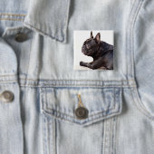 Franse Bulldog Vierkante Button 5,1 Cm (In situ)