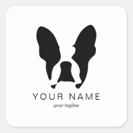 Franse bulldog vierkante sticker