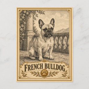 Franse Bulldog, Vintage Heritage Dog Briefkaart