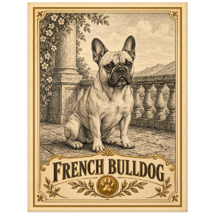 Franse Bulldog, Vintage Heritage Dog Briefkaart