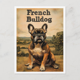 Franse Bulldog Vintage Kunst Briefkaart