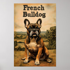Franse Bulldog Vintage Kunst Poster
