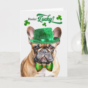 Franse Bulldog Voelt Zich Gelukkig St. Patrick's D Feestdagen Kaart