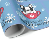Franse Bulldog voor Kerstmis Cadeaupapier (Rol Hoek)