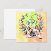 Franse Bulldog voor Moederdag met bloemen Feestdagenkaart (Voorkant / Achterkant)