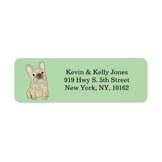 Franse bulldog vrienden etiket (Voorkant)