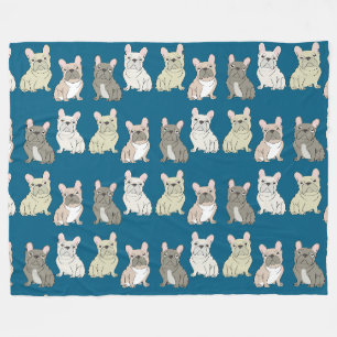 Franse Bulldog Vrienden Fleece Deken