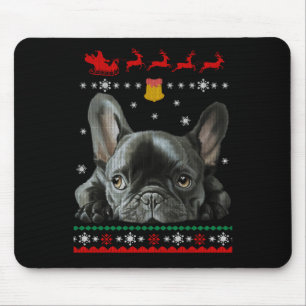 Franse Bulldog Vrolijk kerstfeest met franje Muismat