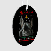 Franse Bulldog | Vrolijk kerstfeest met franje Ornament (voorkant)