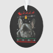 Franse Bulldog | Vrolijk kerstfeest met franje Ornament (voorkant)