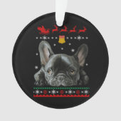 Franse Bulldog | Vrolijk kerstfeest met franje Ornament (voorkant)
