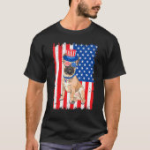 Franse Bulldog VS vlag 4 juli T-shirt (Voorkant)