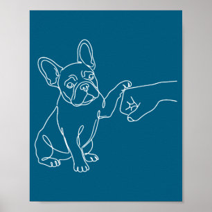 Franse Bulldog Vuiststoot Franse Illustratie Poster
