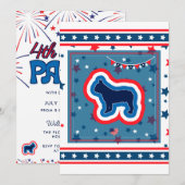 Franse Bulldog Vuurwerk 4 juli BBQ-feest Kaart (Voorkant / Achterkant)