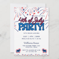 Franse Bulldog Vuurwerk 4 juli BBQ-feest 