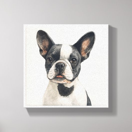 Franse Bulldog Wall Art Canvas Afdruk (Voorkant)