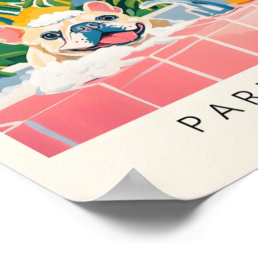 Franse Bulldog Wall Art, Grappige Badkamer Decor,  Poster (Hoek)