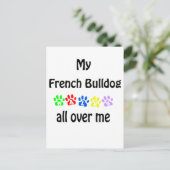 Franse Bulldog wandelingen ontwerp Briefkaart (Staand voorkant)